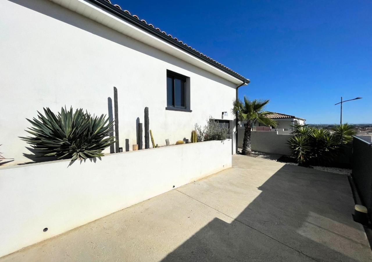 Villa Contemporaine Avec Piscine Chauffee Proche Des Plages Sauvian Esterno foto