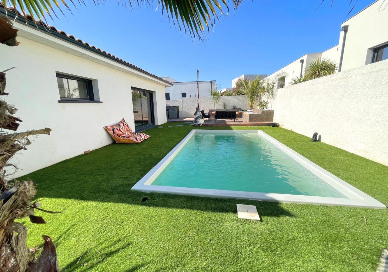 Villa Contemporaine Avec Piscine Chauffee Proche Des Plages Sauvian Esterno foto